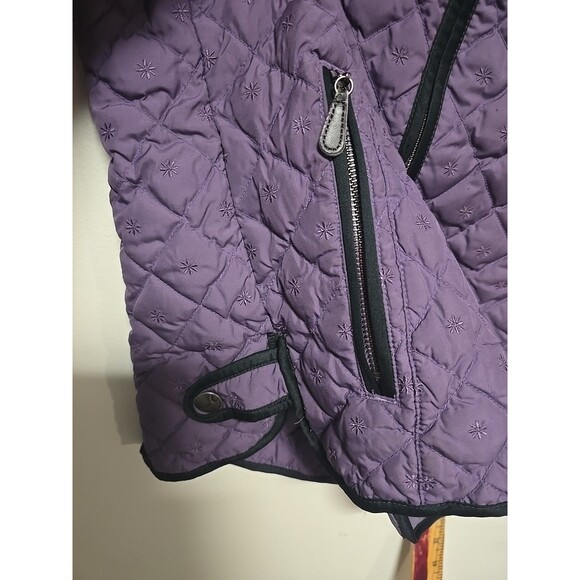 ! Eddie Bauer Jacket Womens L Purple Premium Goose Down Quilted Snap Light EB650 - Picture 6 of 10